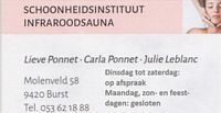 Schoonheidsinstituut, Infraroodsauna, Lieve Ponnet, Burst